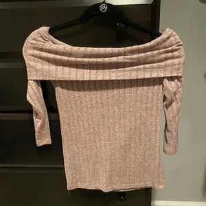 Purple off the shoulder sweater top